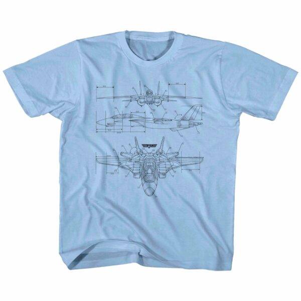 Top Gun Fighter Jet Blueprints T-Shirt