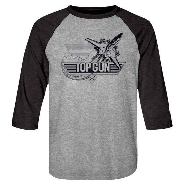 Top Gun F14 Fighter Jet Logo Men’s Raglan Shirt