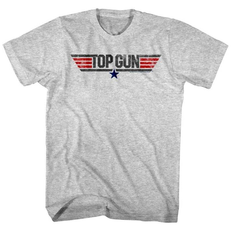 Top Gun Vintage Movie Logo Gray T-Shirt