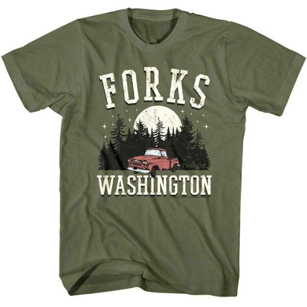 Twilight Red Truck Forks Washington Men’s T Shirt