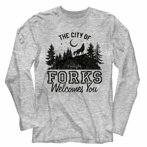 Twilight City of Forks Welcomes You Men’s Long Sleeve T Shirt