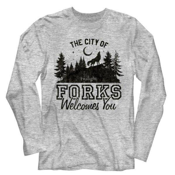 Twilight City of Forks Welcomes You Men’s Long Sleeve T Shirt