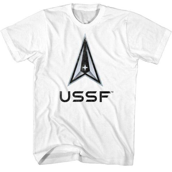 US Space Force Chrome USSF Logo Men’s T Shirt