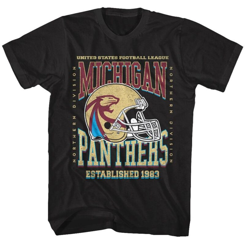 USFL Michigan Panthers Helmet 83 T-Shirt
