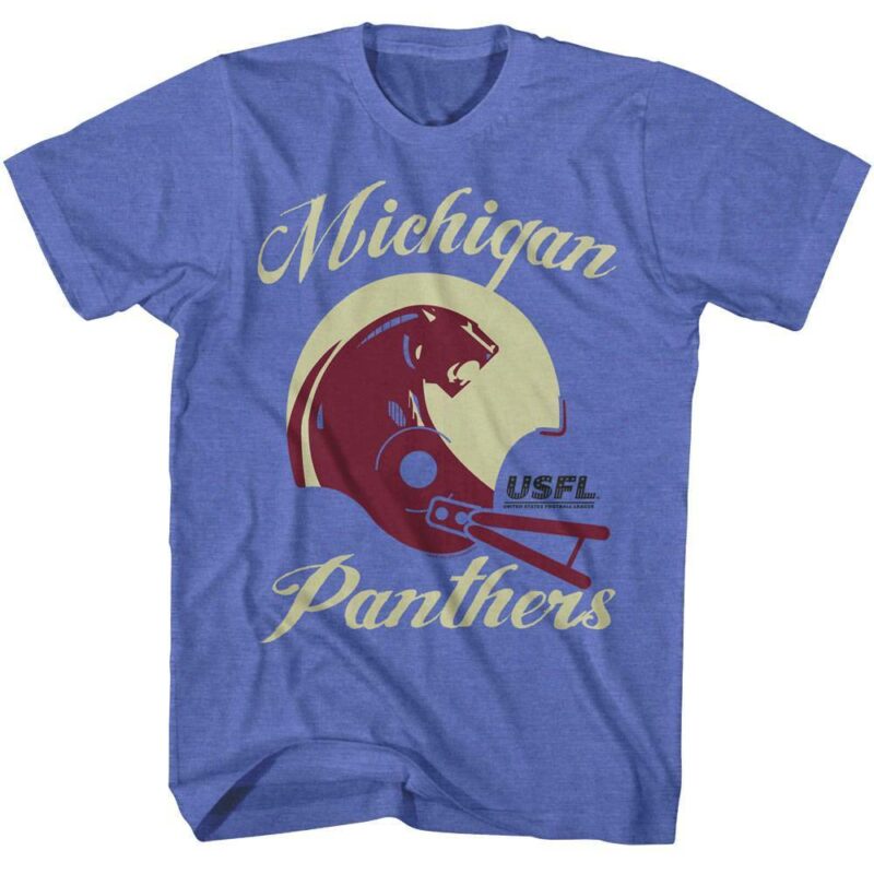 USFL Michigan Panthers Helmet T-Shirt