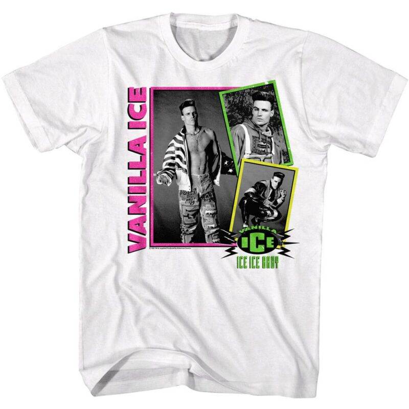 Vanilla Ice Neon Snapshots Mens T Shirt