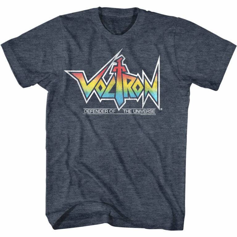 Voltron Defender of the Universe Rainbow Logo Men’s T Shirt