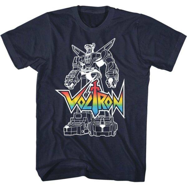 Voltron Lion Force Robot Outline Men’s T Shirt