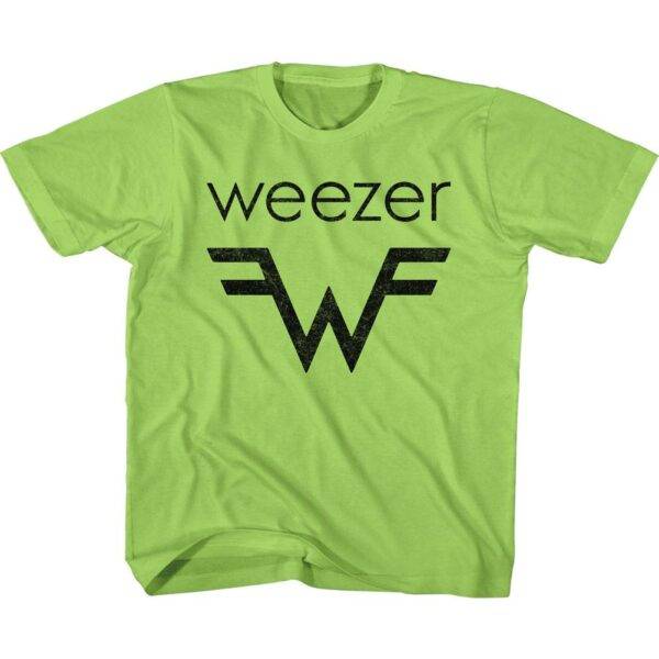 Weezer W Logo Kids Green T Shirt