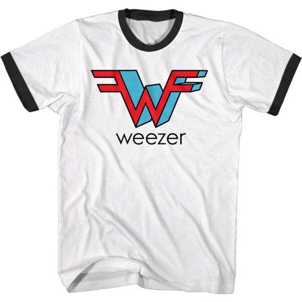 Weezer 3D Logo Men’s Ringer T Shirt