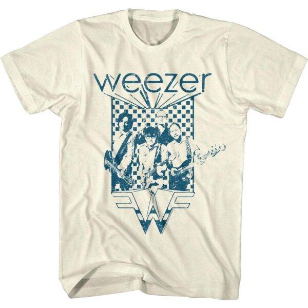 Weezer Checkered Band Men’s T Shirt
