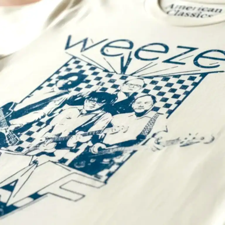 Weezer Checkered Band T-Shirt, Men's Graphic Alt Rock Tees