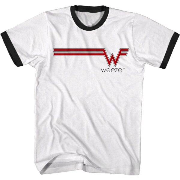 Weezer Striped Logo Ringer Men’s T Shirt