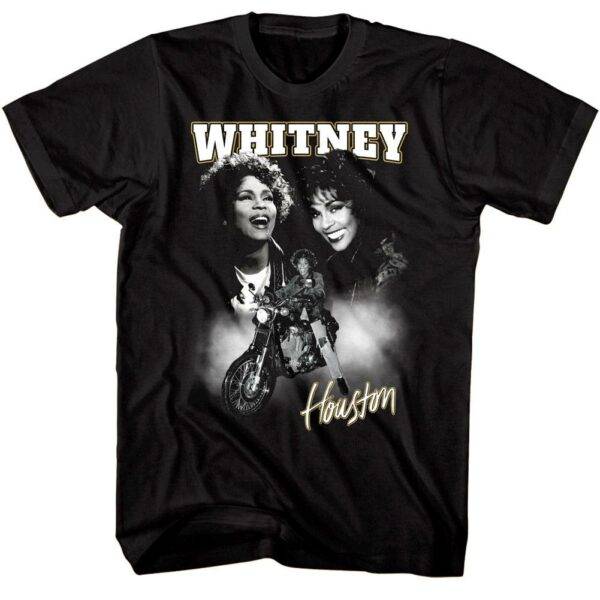 Whitney Houston Motorcycle Montage Men’s T Shirt