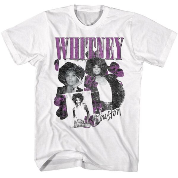 Whitney Houston Orchid Collage Men’s T Shirt