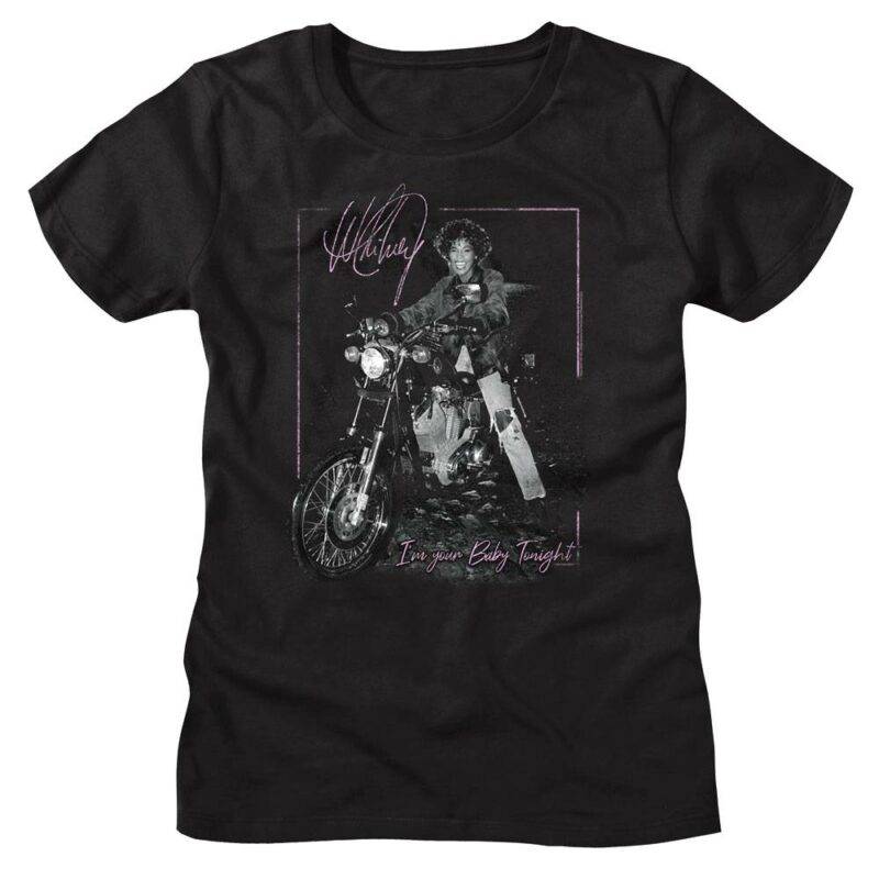 Whitney Houston I’m Your Baby Tonight Motorcycle Women’s T Shirt