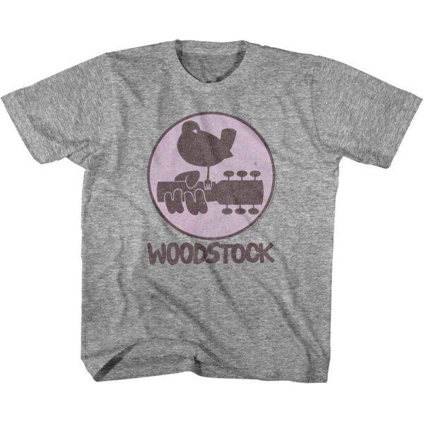 Woodstock Dove Guitar Logo Kids T Shirt