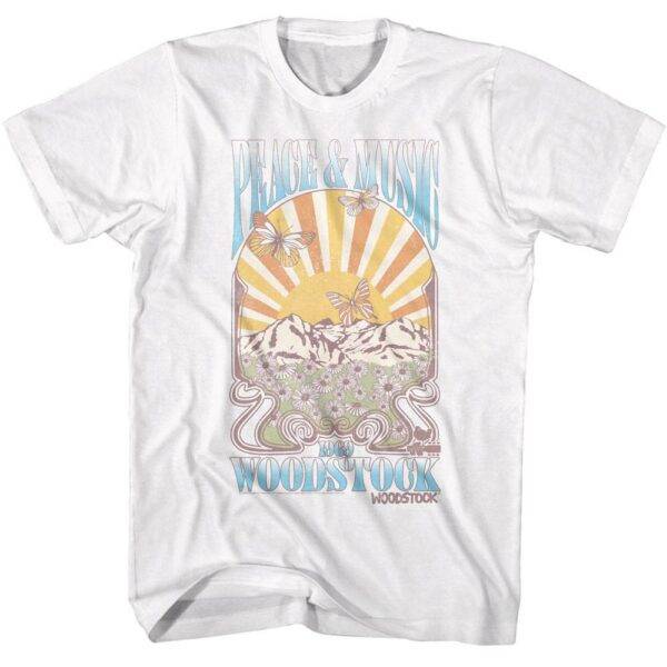 Woodstock Butterfly Mountain Sunset Men’s T Shirt