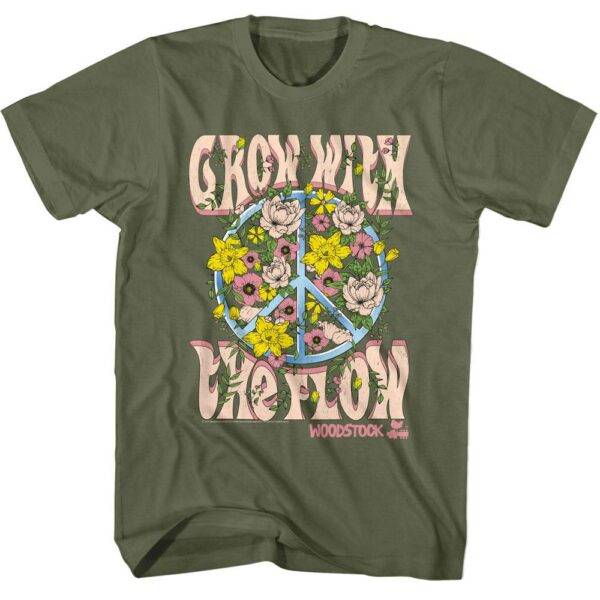 Woodstock Grow With The Flow Men’s Green T Shirt