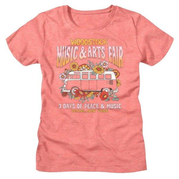 Woodstock Floral Hippie Van Women’s T Shirt