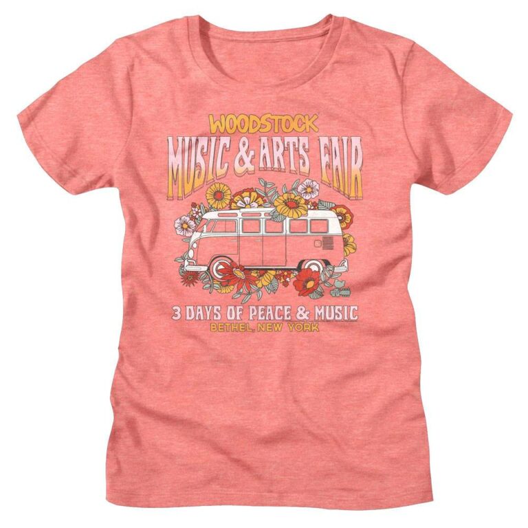 Woodstock Floral Hippie Van Women’s T Shirt