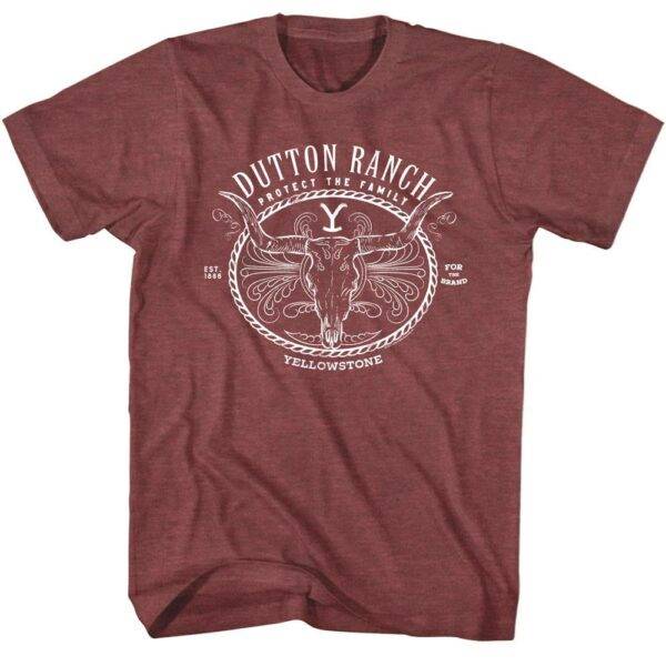 Yellowstone Dutton Ranch Steer Skull Men’s T Shirt