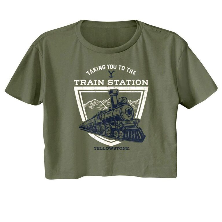 Yellowstone Locomotive Train Station Women’s Crop Top