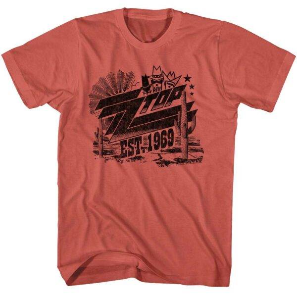 ZZ Top Texas Cactus 1969 Men’s T Shirt