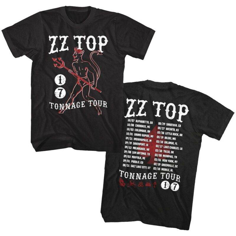 ZZ Top Devil Tonnage Tour 2017 Men's T Shirt