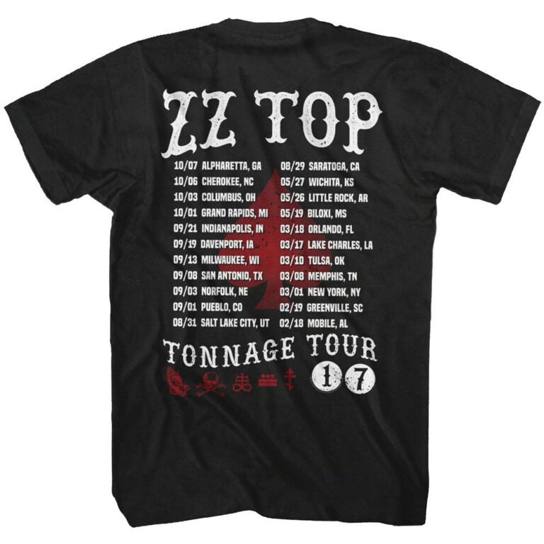 ZZ Top Devil Tonnage Tour 2017 Men's T Shirt - Image 4