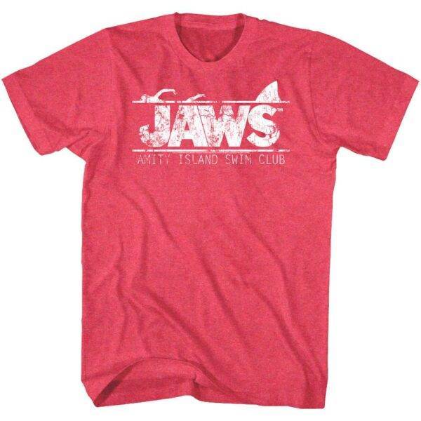 Jaws Amity Island Swim Club Men’s Red T Shirt