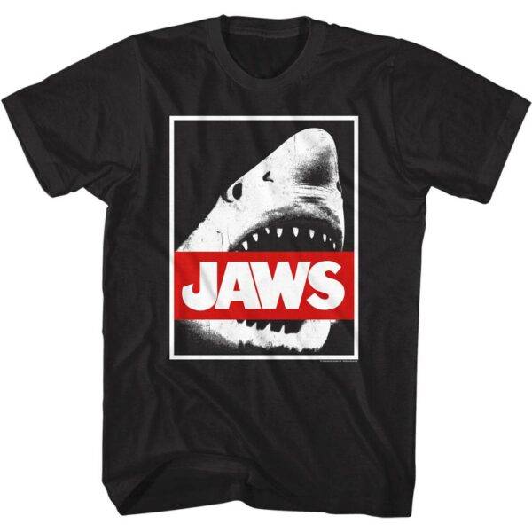 Jaws Shark Obey Parody Men’s T Shirt