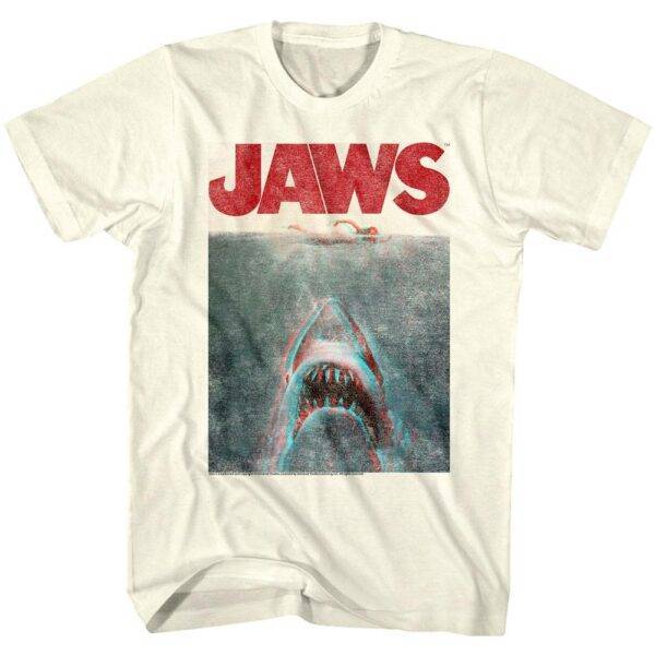 Jaws Shark Movie in Terrifying 3D Men’s T Shirt