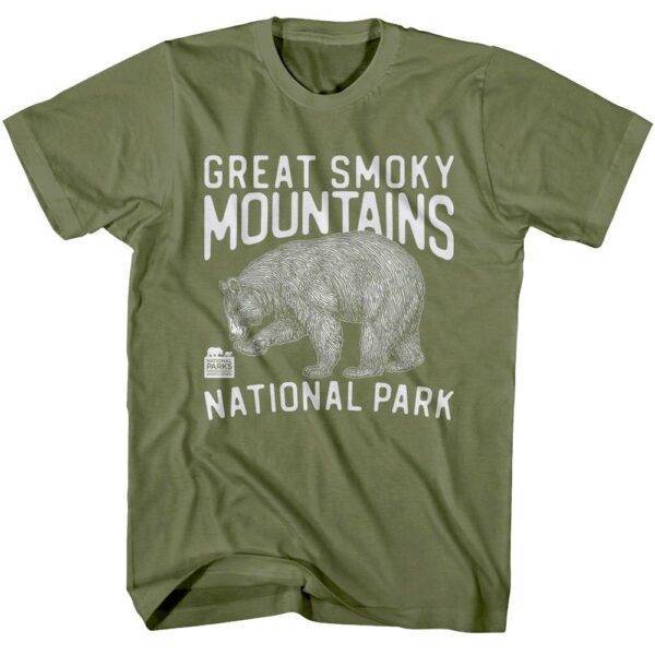 Great Smoky Mountains Bear Men’s Green T Shirt