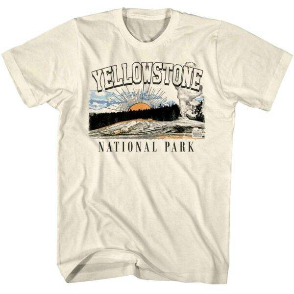 Yellowstone Geyser Sunset Men’s T Shirt