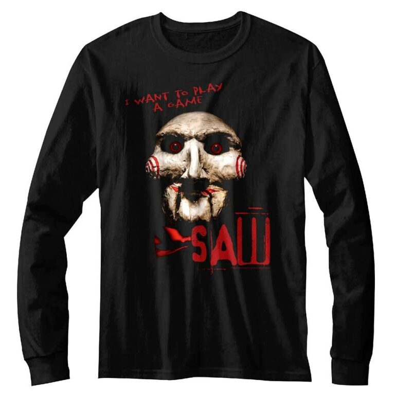 SAW Billy the Puppet Evil Red Eyes Long Sleeve T Shirt