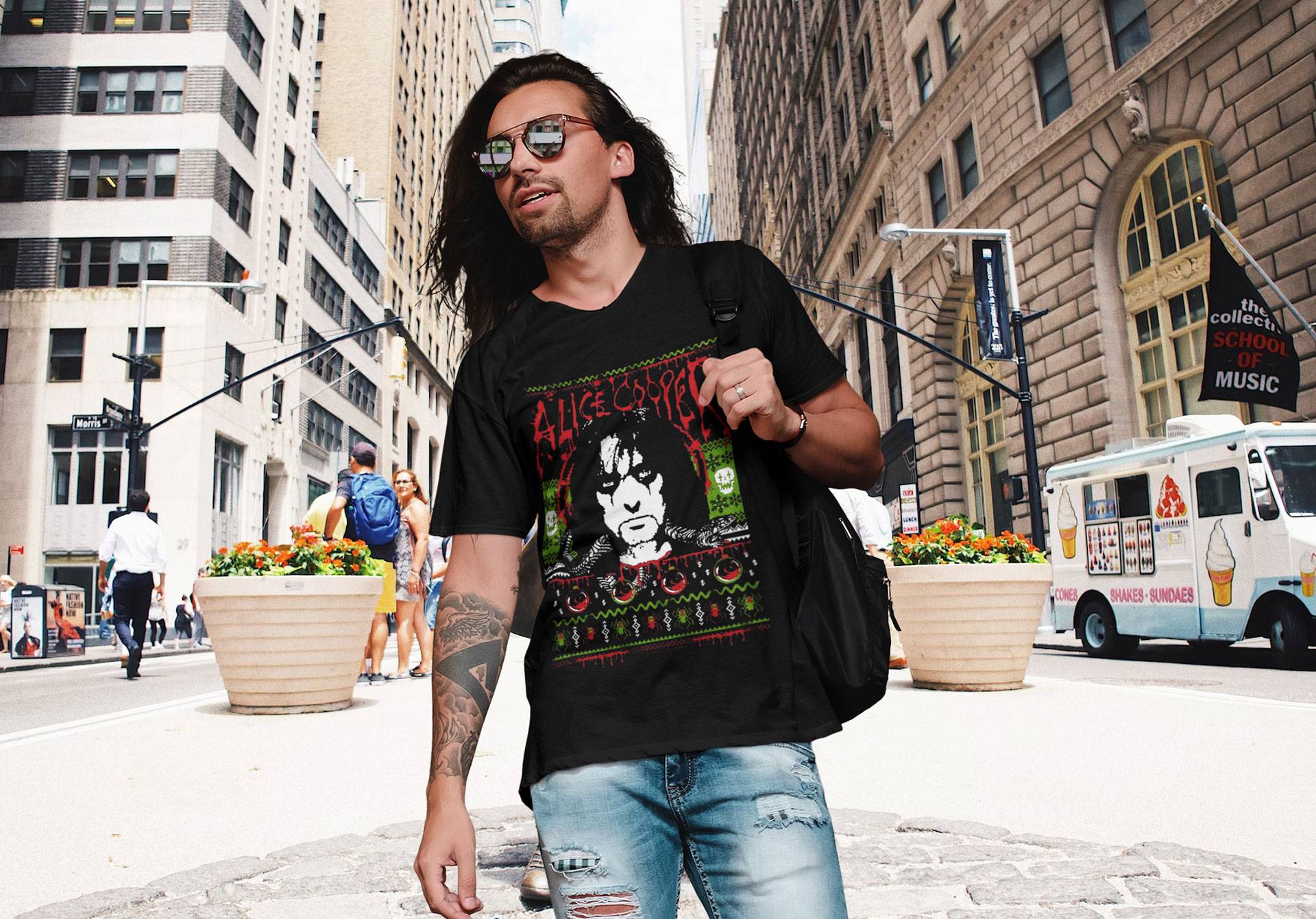 Alice Cooper Tacky Xmas Sweater Men’s T Shirt