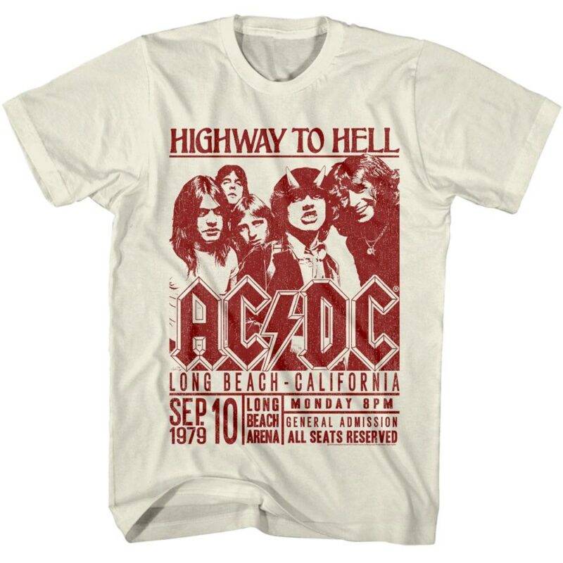 ACDC High Way To Hell Long Beach California Men’s T Shirt