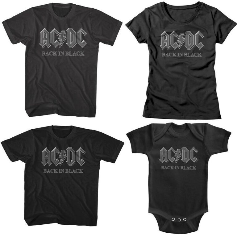 ACDC Back In Black Family T-Shirt Set