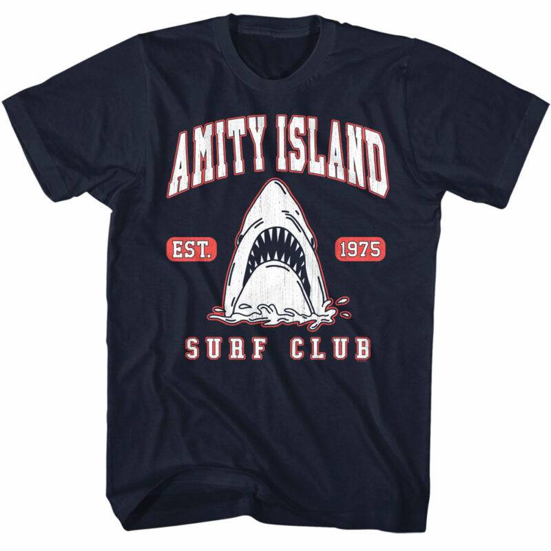 Jaws Amity Island Varsity Surf Club Men’s T Shirt