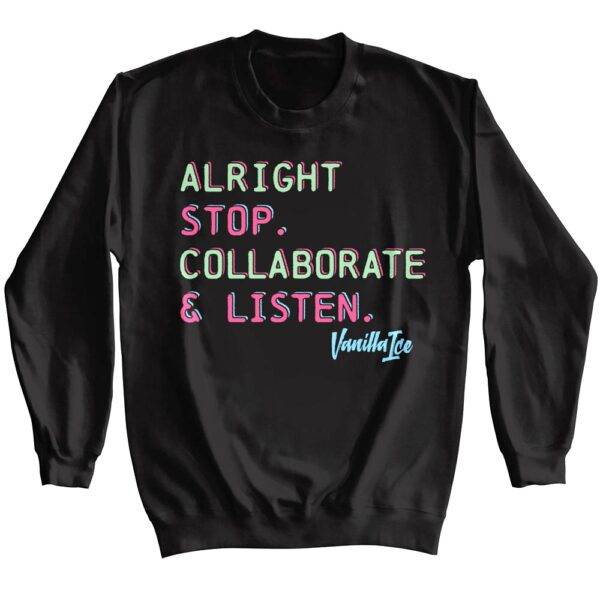 Vanilla Ice Alright Stop Collaborate & Listen Sweater