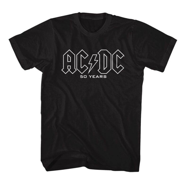 ACDC 50 Years of Iconic Logos Men’s T Shirt