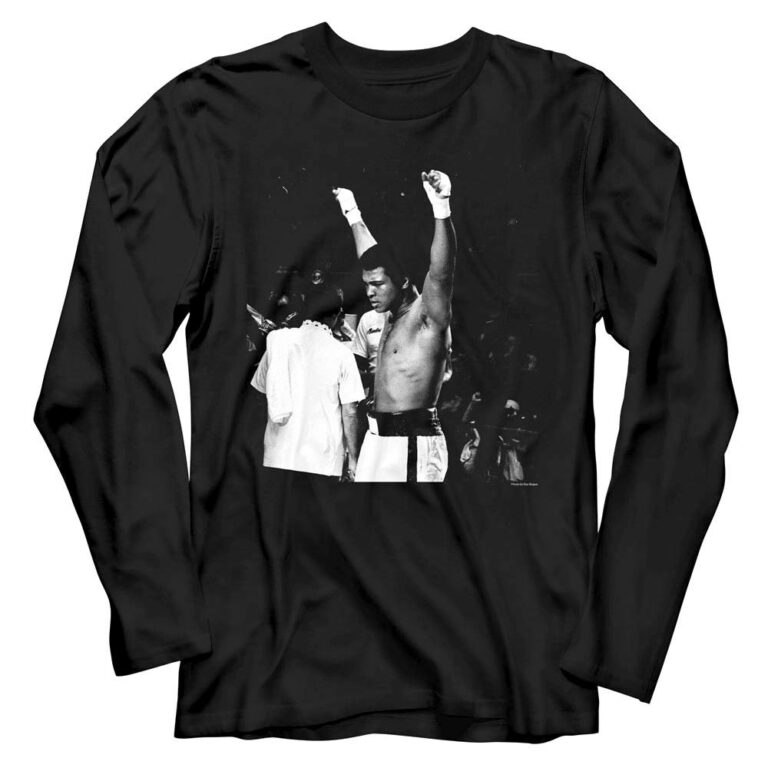 Muhammad Ali Arms Raised in Victory Long Sleeve T Shirt