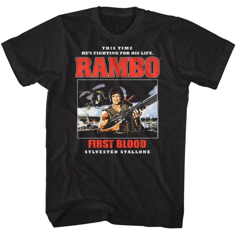 Rambo Fighting for his Life Men’s T Shirt