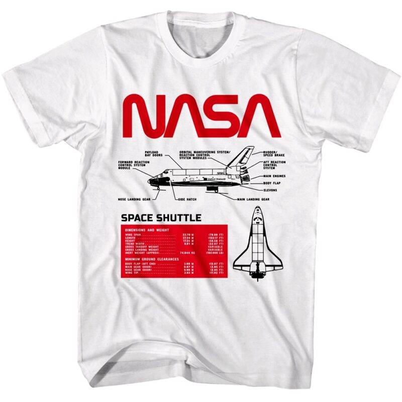 NASA Space Shuttle Specs Men’s T Shirt