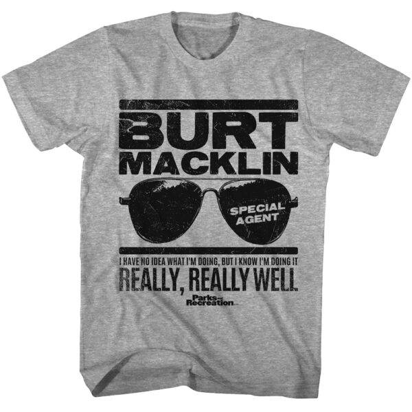 Parks and Recreation Burt Macklin Special Agent Men’s T Shirt