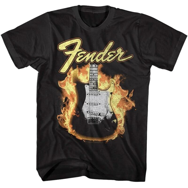 Fender Flaming Guitar Men’s T Shirt