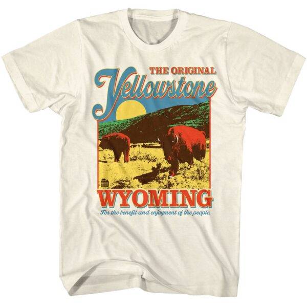 Original Yellowstone Wyoming Bison Men’s T Shirt