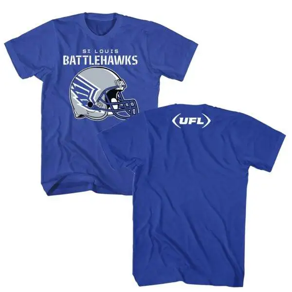 USFL St Louis Battlehawks Blue Helmet Men’s T Shirt