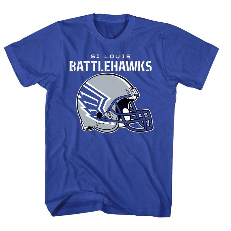 USFL St Louis Battlehawks Blue Helmet Men’s T Shirt